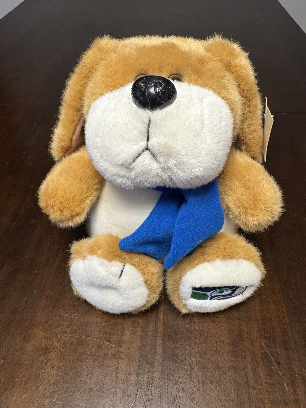 Vintage Ensemble Sports NFL Seattle Seahawks Logo Puppy Dog Plush NEW W TAGS Y2K